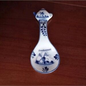 Handpainted Delft Holland Blue Ceramic Teapot Windmill Pattern Spoonrest Magnet